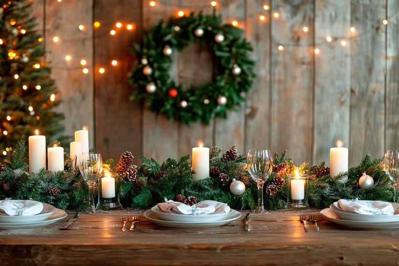 Christmas table decorated by Poster Art Shop