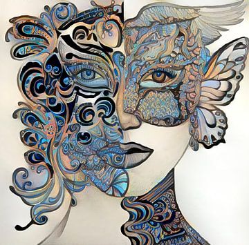 Masquerade - Bali, serie Faces van Mathilde Art, by Mirjam Zunnebeld