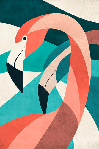 Behendige flamingo's in zachte kleuren