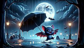 Freudiges Tänzeln im Mondscheinregen von artefacti