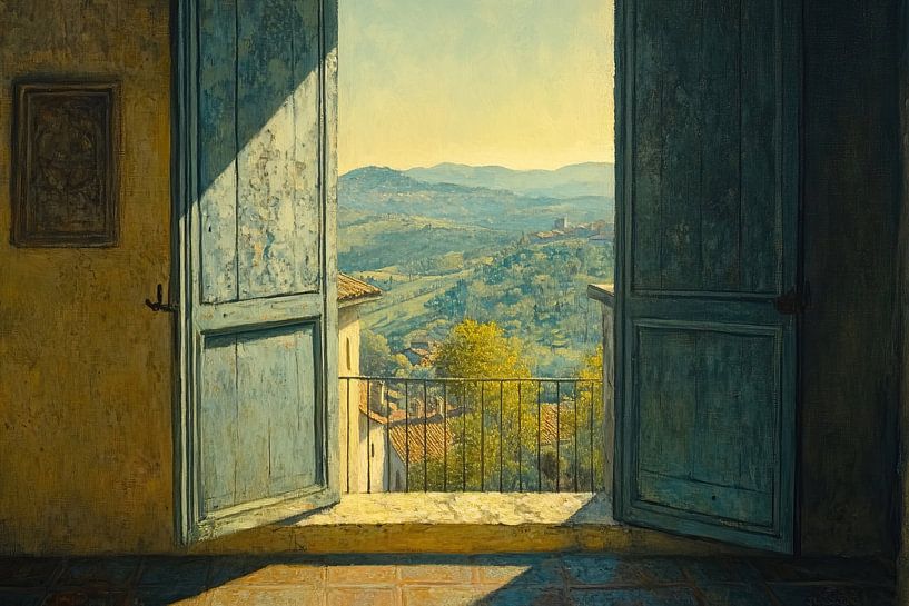 Hills View | Open Window with View by Eye catching paintings