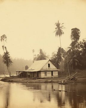 Vintage : maison au bord de la rivière Suriname sur Studio Allee