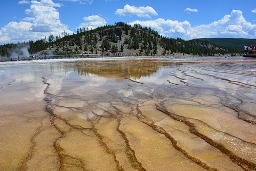 Kleurrijke laagjes Yellowstone National Park Amerika