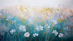 Wildblumen im Gras, Serie Botanische Aquarellkunst -4