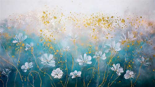 Fleurs sauvages dans l'herbe, Série Aquarelle botanique -4