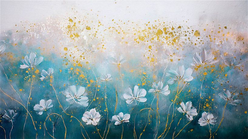 Wild flowers in the grass, Series Botanical watercolour art -4 by Studio Pieternel