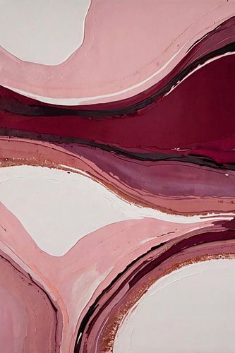 Golvende abstracte lijnen in roze