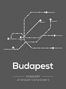 Boedapest Metrolijnen - Donkergrijs van MDRN HOME thumbnail