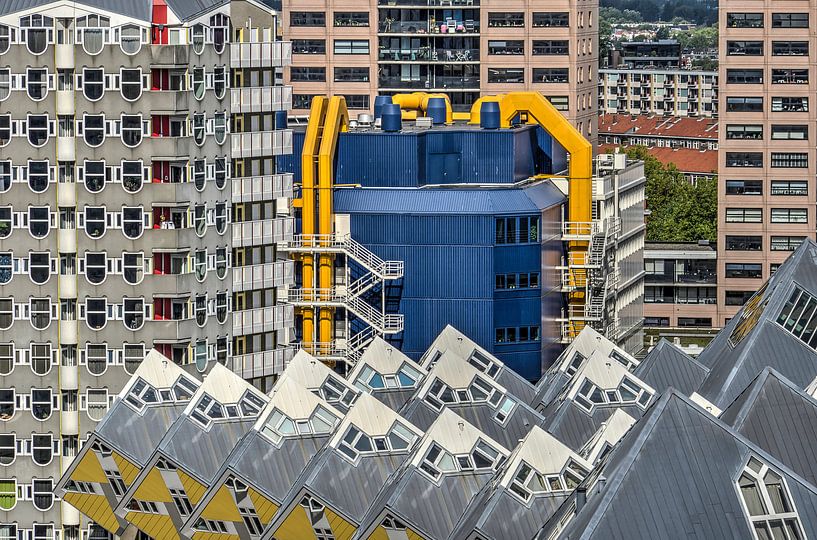 Rotterdam: Crayon, Cubes et Bibliothèque par Frans Blok