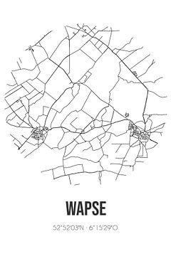 Wapse (Drenthe) | Landkaart | Zwart-wit van Rezona