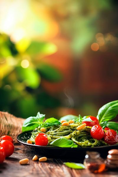 Fresh salad with cherry tomatoes and basil by Poster Art Shop