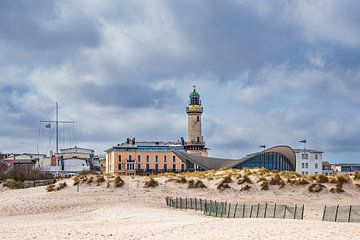 View of the lighthouse with Teepott in Warnemünde by Rico Ködder