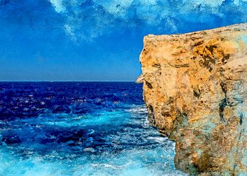 Malta Gozo stad aquarel schilderij #malta van JBJart Justyna Jaszke