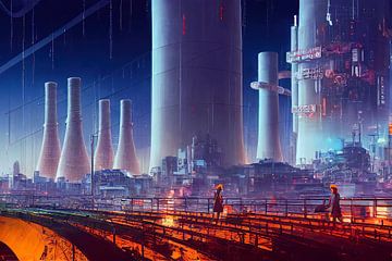 Energiecentrale IV in Neo Megacity van Josh Dreams Sci-Fi