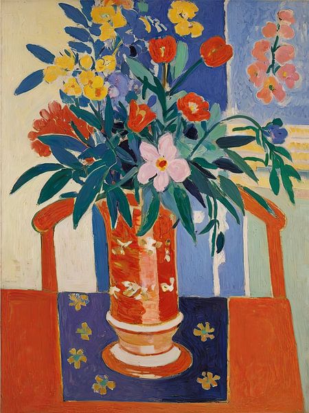 Bloemen in een vaas Stijl Henri Matisse van TOAN TRAN