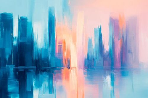 Modern cityscape in the morning light