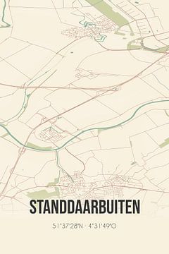Vintage landkaart van Standdaarbuiten (Noord-Brabant) van Rezona