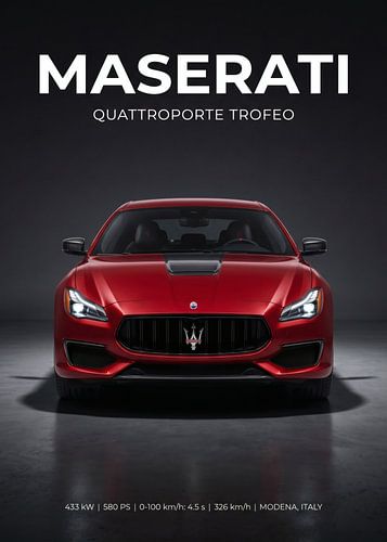 Maserati Quattroporte Trofeo in Rot, Frontansicht