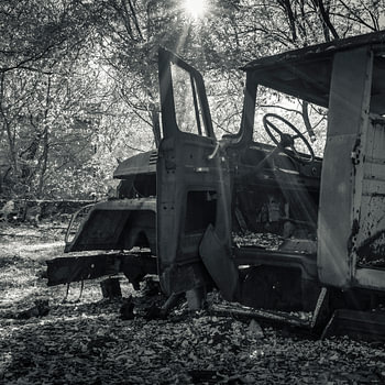 Verlassenes Feuerwehrauto in Tschernobyl
