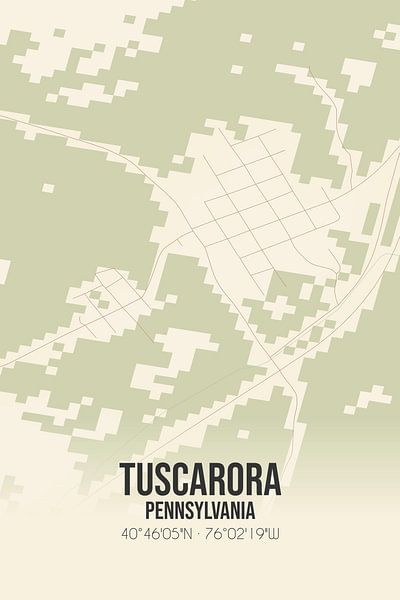 Carte ancienne de Tuscarora (Pennsylvanie), USA. par Affiches de lieux