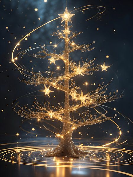 Lumina Arbor - Ethereal Golden Tree by Manuela Dekkers