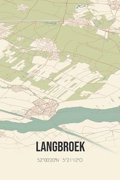 Vintage landkaart van Langbroek (Utrecht) van Rezona