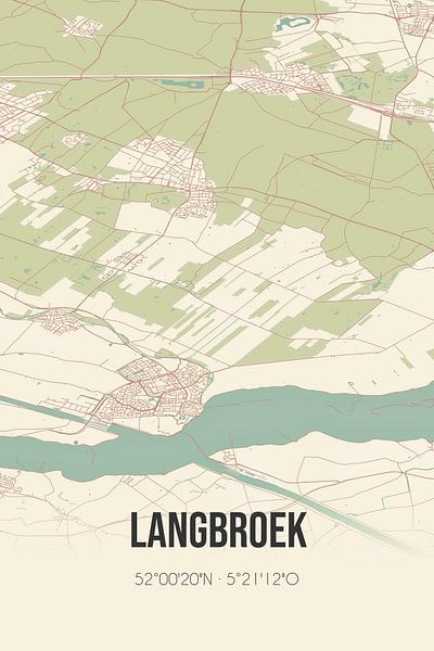 Vintage map of Langbroek (Utrecht) by Prints of Place
