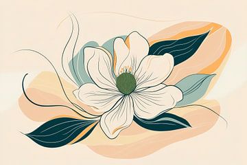 Delicate flower with curved petals by Poster Art Shop
