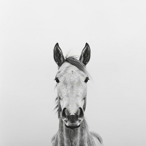 Horse in black and white