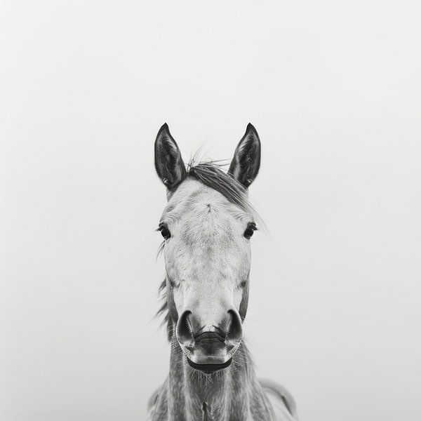 Pferd in Schwarz-Weiß von Poster Art Shop