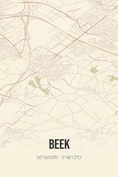 Vintage landkaart van Beek (Limburg) van MijnStadsPoster