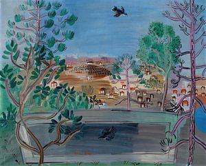 Raoul Dufy - Das Reservoir in Golfe-Juan mit Vogel (1927)