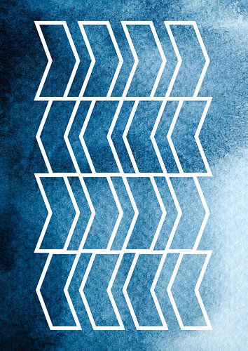 Shoaling in the Ocean | Geometrie en Aquarel