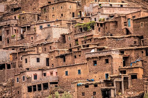 Chameleon village built of clay in the Middle Atlas Mountains in Morocco