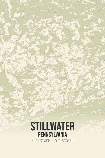 Carte ancienne de Stillwater (Pennsylvanie), USA. par Affiches de lieux