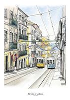 Lissabon Poster 5 - Tram van Chiado