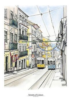 Affiche 5 de Lisbonne - Tram du Chiado