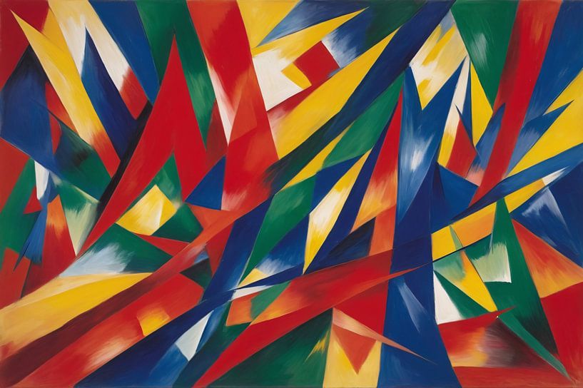 Kleurrijke abstractie Franz Marc stijl van Art & Soul Creations