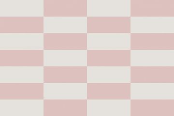 Dambordpatroon. Moderne abstracte minimalistische geometrische vormen in roze en wit 4 van Dina Dankers