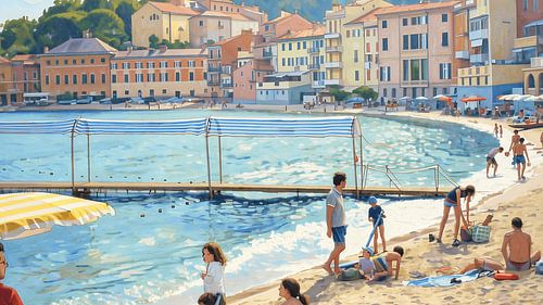 'Dreaming of a Holiday': a modern painting of the Bay of Silence in Sestri Levante, Italy