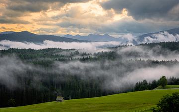 Zonsondergang | SalzburgerLand | Oostenrijk van Bastiaan Stolk