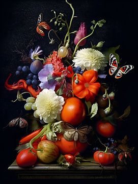 Composition florale sur Claudia Rotermund