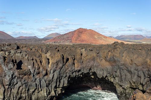 Rocky coast Los Hervideros in the southwest of Lanzarote