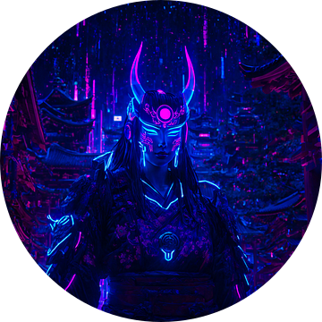 Cyberpunk Oni Mask Girl Anime Japan