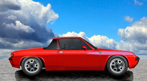 Porsche 914 in original color red