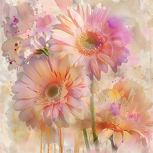 Gerbera aquarel kunst