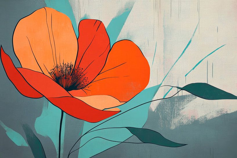 Bright poppy blossom in soft colours by Poster Art Shop