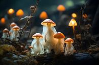 delicate spookachtige lichtgevende vliegenzwammen van Heike Hultsch thumbnail