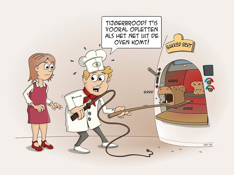 Das Tigerbrot ist sehr wachsam, wenn es gerade aus dem Ofen kommt. von Galerie Ringoot