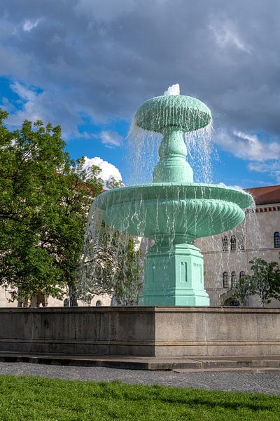 Fountain at the Ludwig Maximilian University in Munich by ManfredFotos
